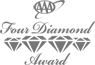 The image shows the AAA Four Diamond Award logo featuring four stylized diamonds and cursive text for "Four Diamond Award."